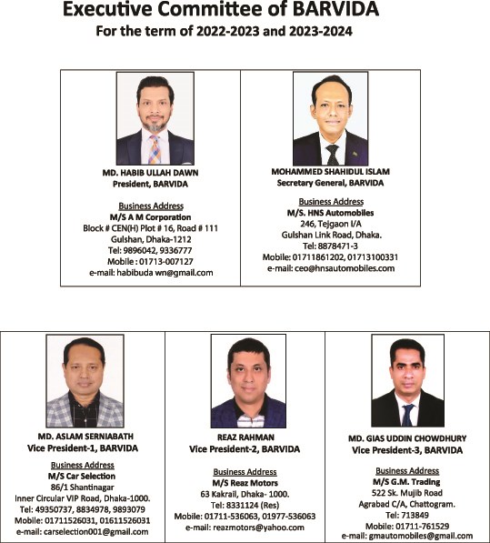 Newly Elected Executive Committee 2022-2024 of BARVIDA